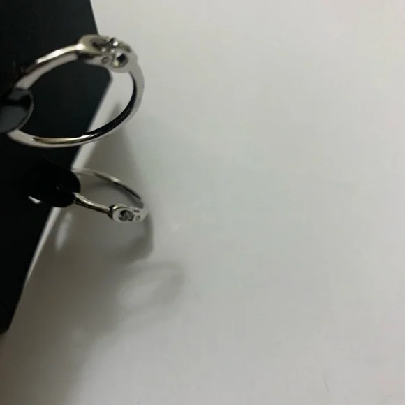 Coach Signature C Hoop Earrings Silvertone NEW $45 - Picture 6 of 10